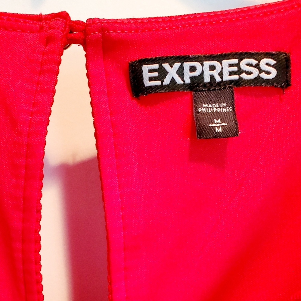 Express Ribbed Orange/Red Dress - Picture 5 of 6